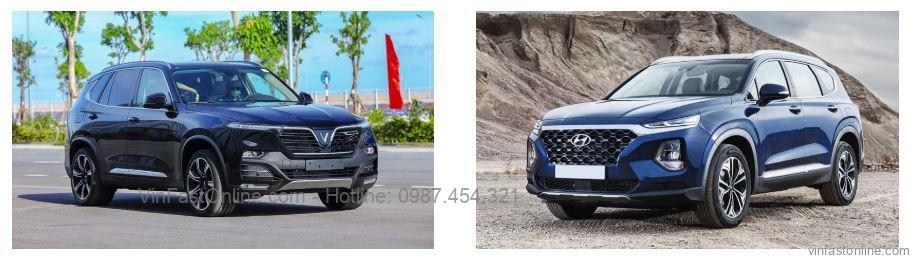 So sánh VinFast Lux SA2.0 và Hyundai SantaFe 2020 (máy xăng cao cấp)