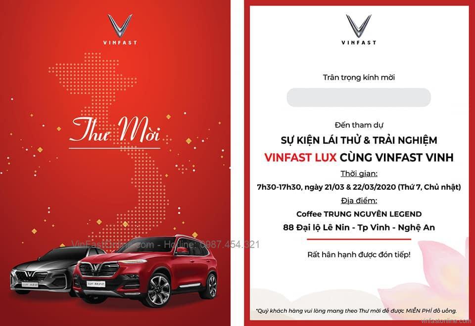 Thư mời lái thử và Trải nghiệm xe VinFast Lũ