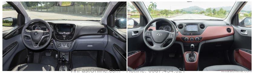 So sánh xe VinFast Fadil cao cấp và Hyundai Grand i10 1.2L AT về tiện nghi