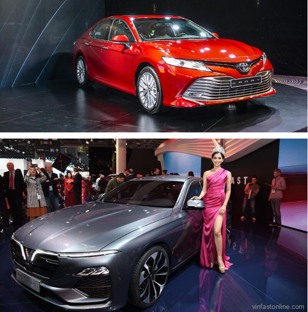 so sánh xe vinfast lux a 2.0 và toyota camry 2.5Q