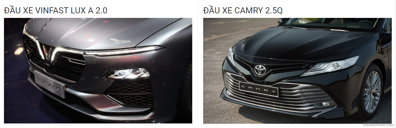 so sánh đầu xe vinfast lux a 2.0 và toyota camry 2.5Q