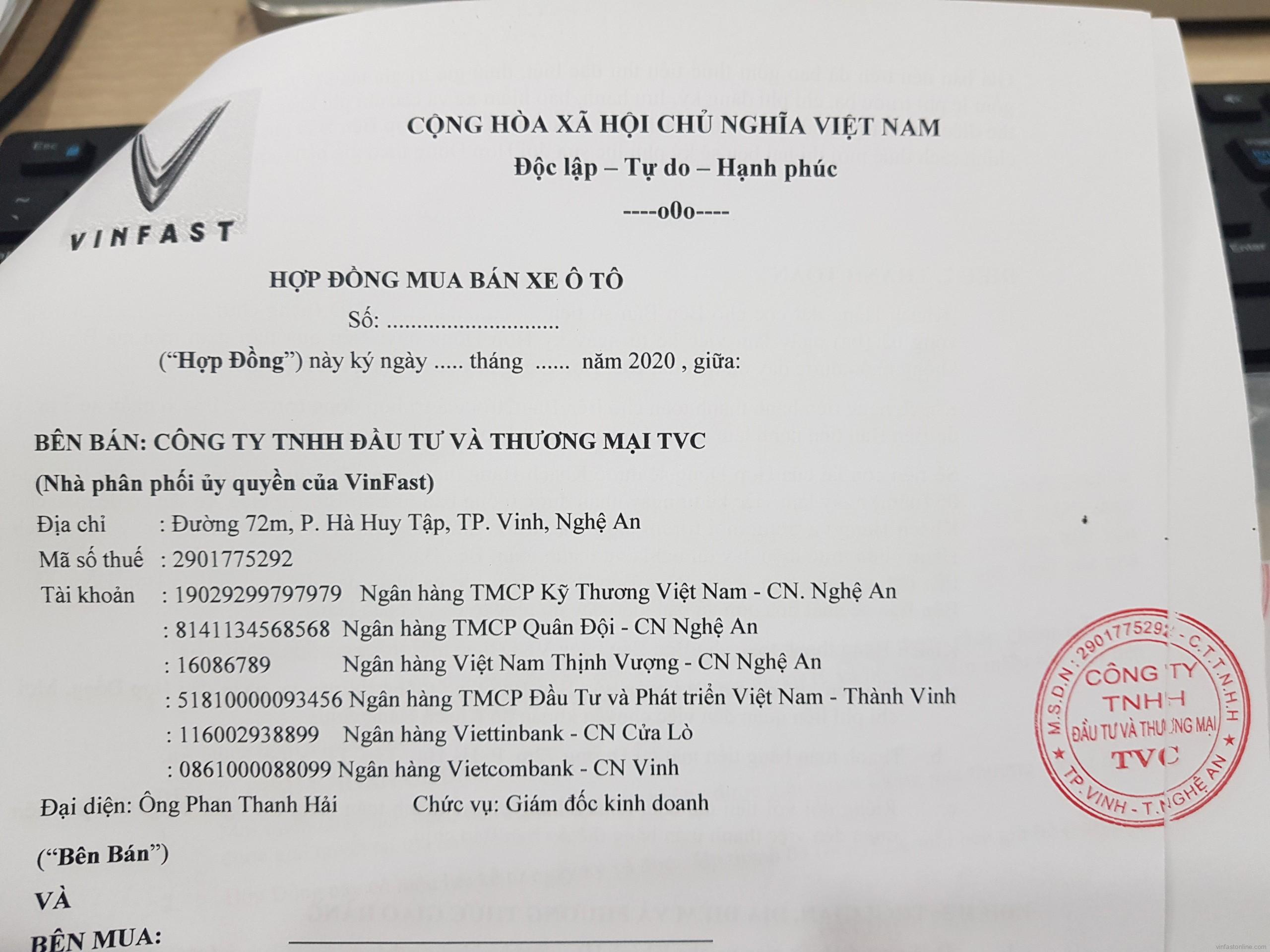 Tai Khoan Ngan Hang Vinfast Vinh