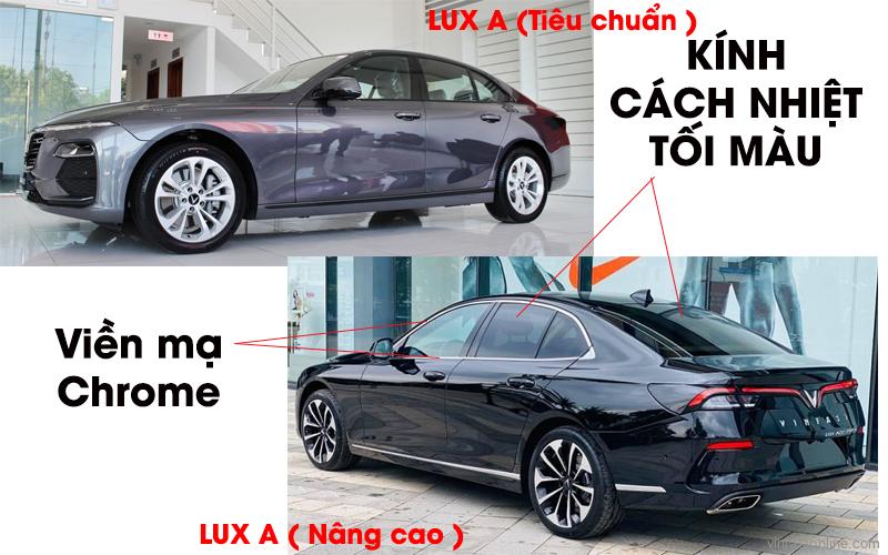 Kính Cách Nhiệt Tối Màu Và Viền Mạ Chrome đã được Trang Bị Trên Lux A Nâng Cao Và Lux A Cao Cấp