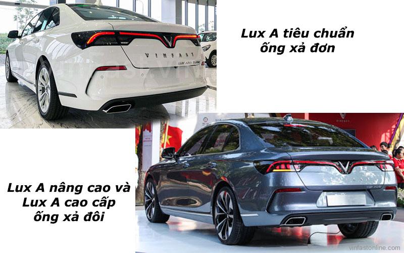Lux A Tiêu Chuẩn ống Xả đơn, Lux A Nâng Cao Và Cao Cấp ống Xả đôi