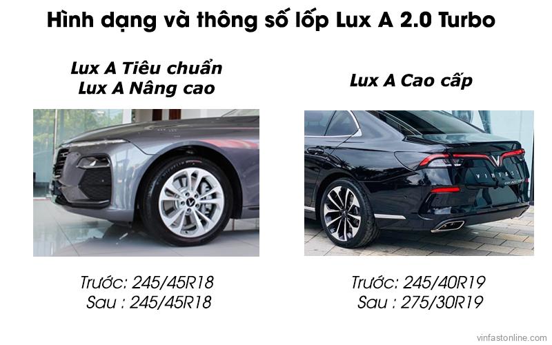 So Sánh Lốp Xe Lux A Tiêu Chuẩn, Nâng Cao Và Cao Cấp
